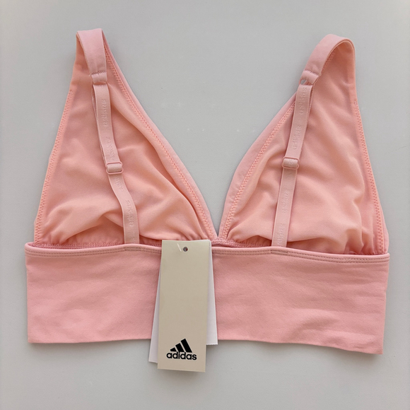 Adidas Women's Small Light Pink Longline Plunge Light Support Sports Bra NWT - Picture 8 of 9